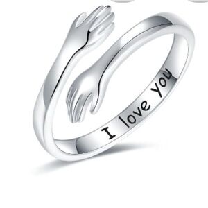 Silver 'I Love You' Hug Ring